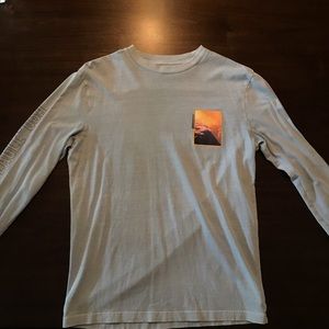 American Eagle Sky Blue Long-sleeve Graphic Tee